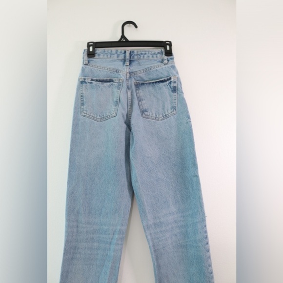 Zara Distressed Light Blue Boyfriend Jeans Sz 0 - Picture 4 of 5